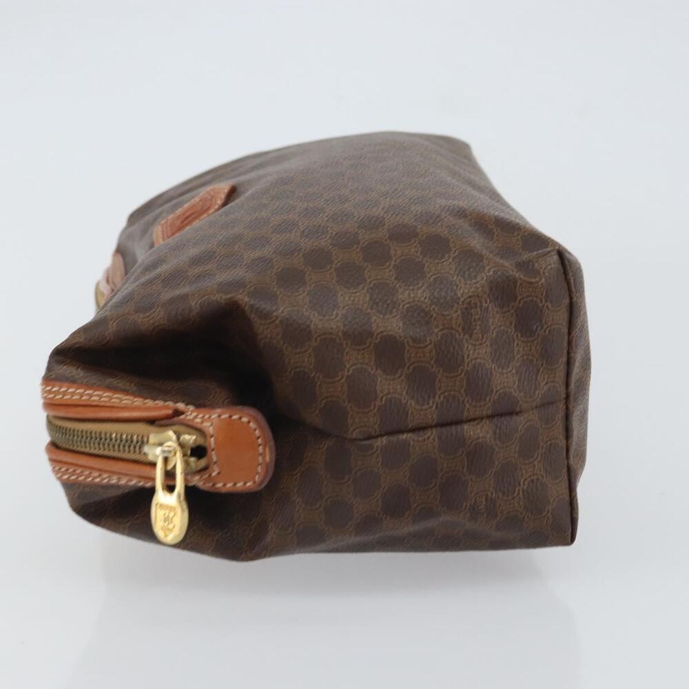 CELINE Macadam Canvas Clutch Bag PVC Leather Brown Gold Auth 162022 - Picture 4 of 16